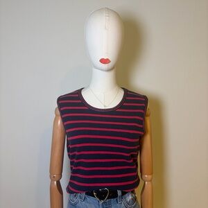 J.Crew Red & Blue Striped Sleeveless Top XL